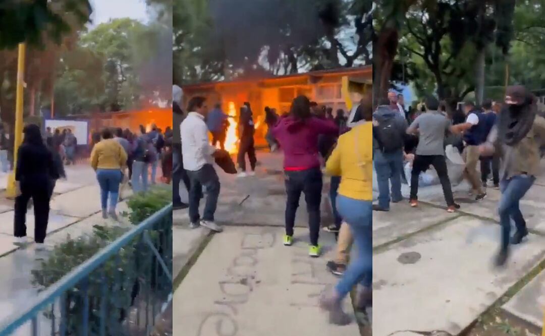 VIDEO: Encapuchados toman CCH Azcapotzalco y rocían gasolina a trabajadores del plantel