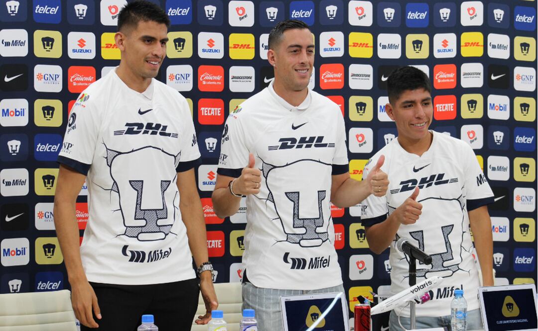 Pumas presentó a Funes Mori, Quispe y Martínez como sus refuerzos del Clausura 2024