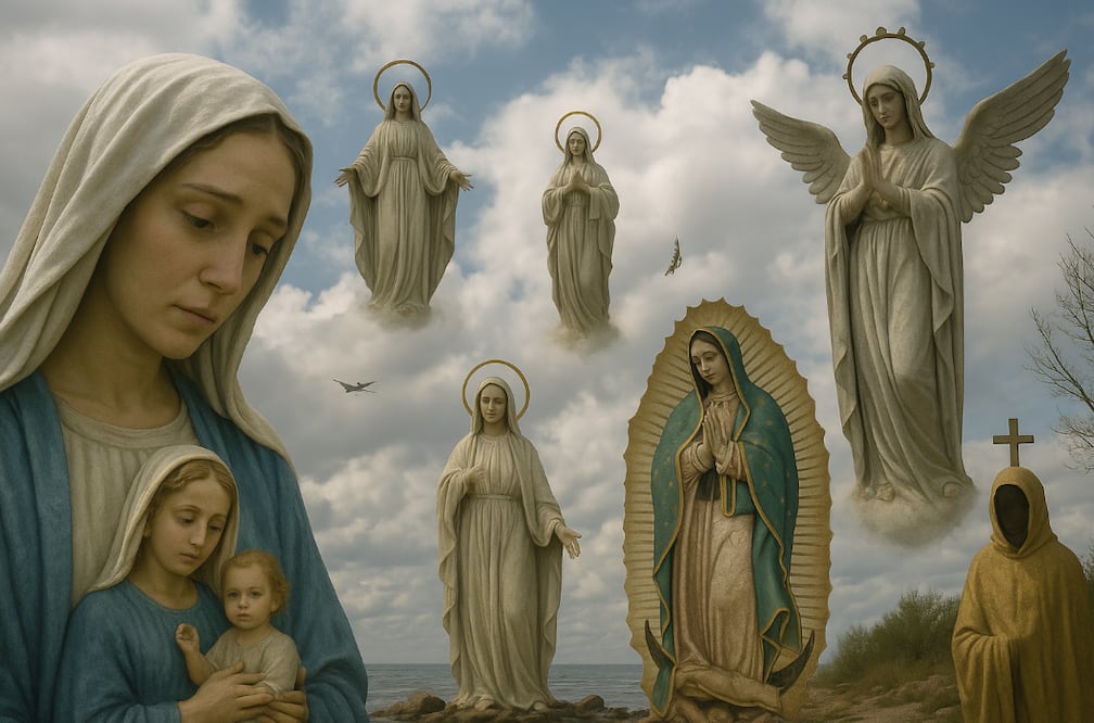 Estas vírgenes han impactado al mundo: Lloran, sobreviven a desastres y rompen récords (Foto: Creada con IA)