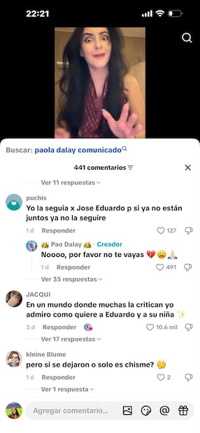 Comentario de fan a Paola Dalay (Vía: Tik Tok)