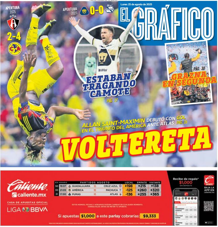 Portada El Gráfico | Lunes 25 de agosto 2025