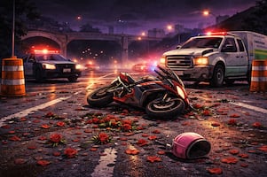 Impactante accidente en Viaducto deja dos muertos y rosas esparcidas en el pavimento