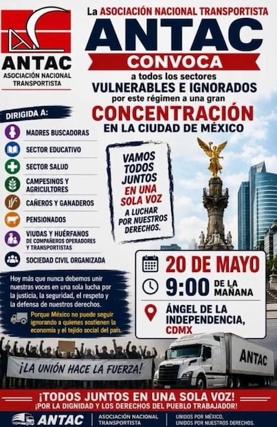 Transportistas convocan a Megamarcha en la CDMX: ¿Cuándo será y qué calles cerrarán?. Foto: (Especial)