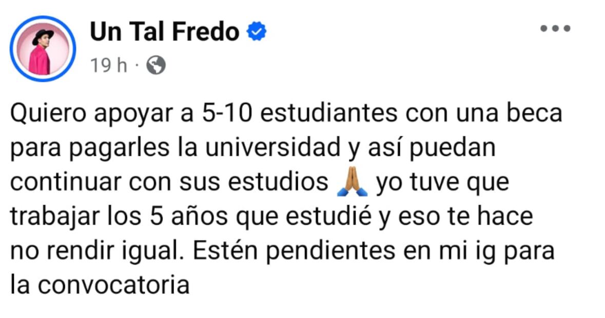 Becas Un Tal Fredo (Foto: FB)