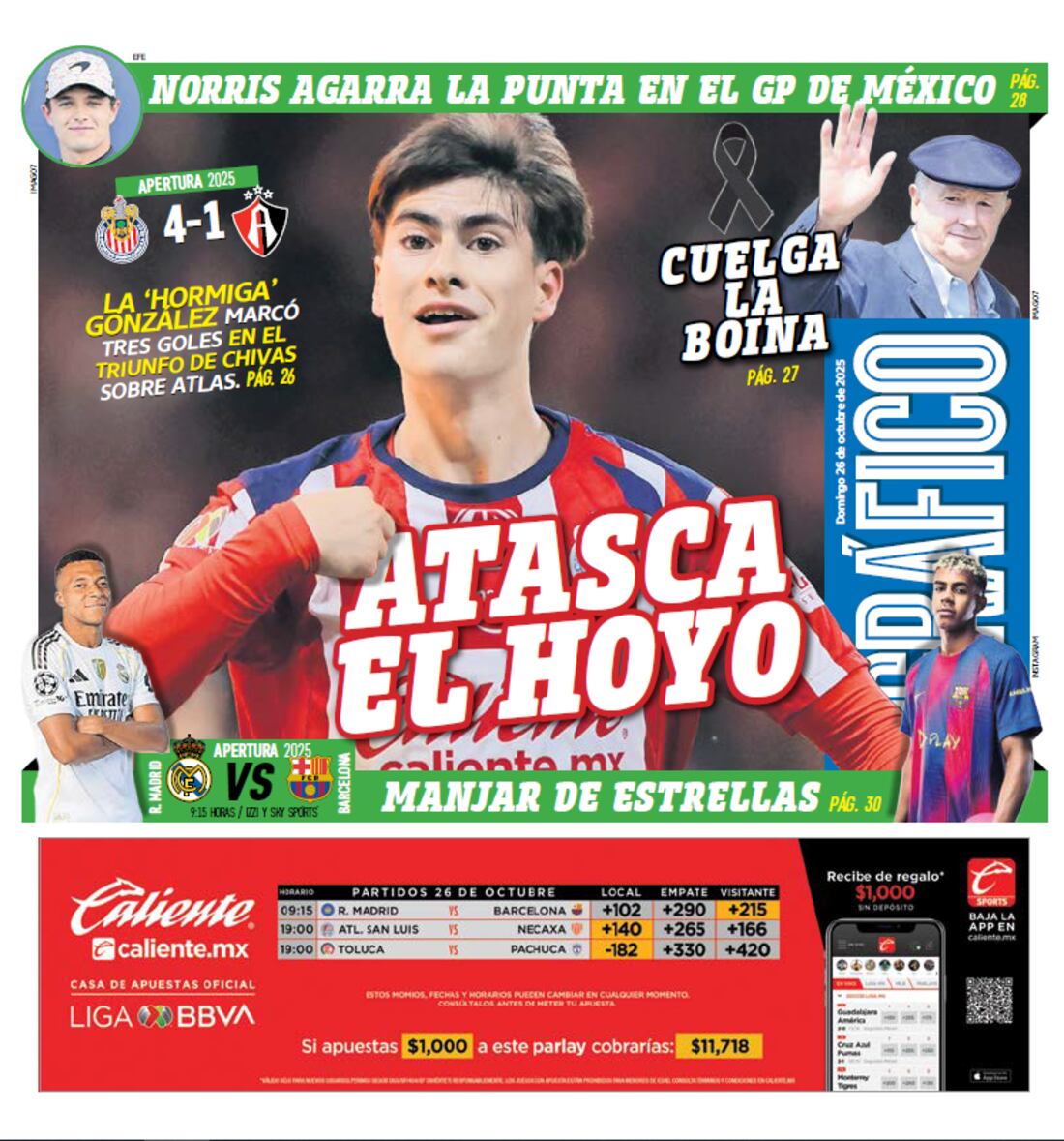 Portada El Gráfico | Domingo 26 de octubre 2025