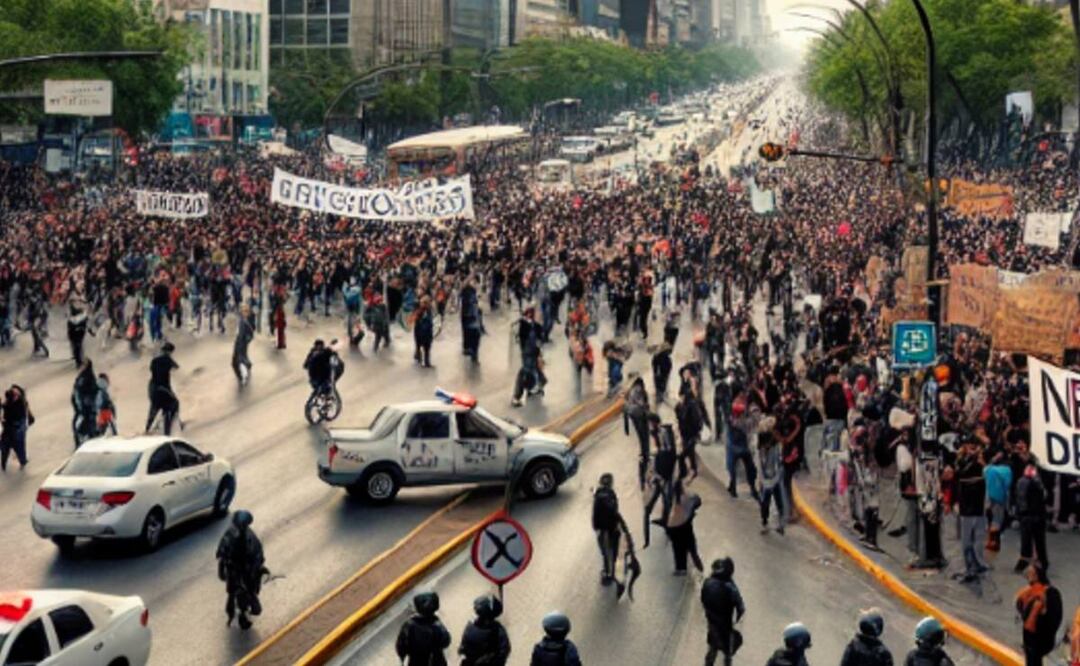 Marchas y bloqueos en CDMX hoy (Foto: Creada con IA)