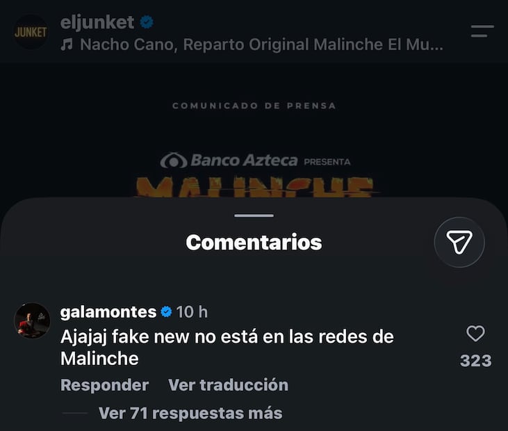 Comentario de Gala (Vía: Instagram)