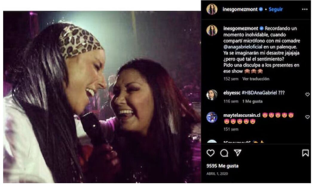 Maca Carriedo expone cercanía de Ana Gabriel con Inés Gómez Mont. Foto: (Redes Sociales)