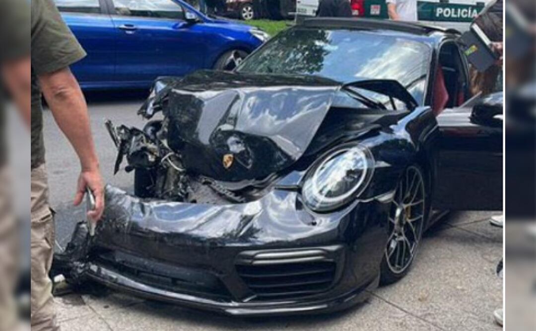 Abandonan Porsche luego de fuerte accidente en Polanco, Miguel Hidalgo 