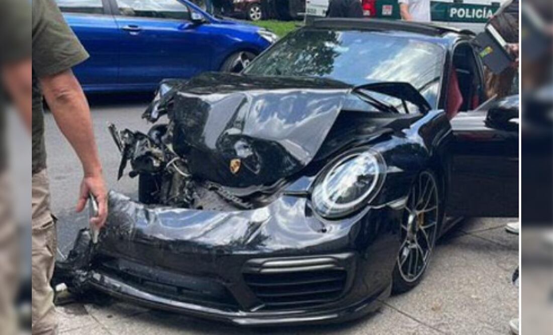 Abandonan Porsche luego de fuerte accidente en Polanco, Miguel Hidalgo