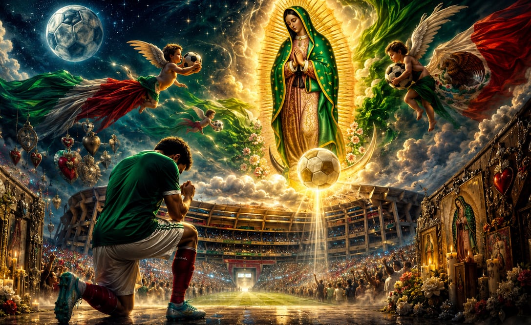 ¿Milagro en la cancha? México no ha recibido gol y los aficionados ya hablan de ayuda divina (Foto: Creada con IA)