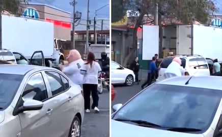 VIDEO: Botarga del Dr Simi se vuelve viral por ayudar a empujar un coche con fallas mecánicas 