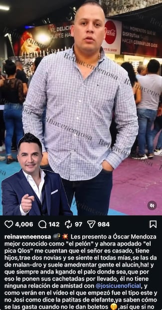 Supuesto agresor (Vía: Instagram)
