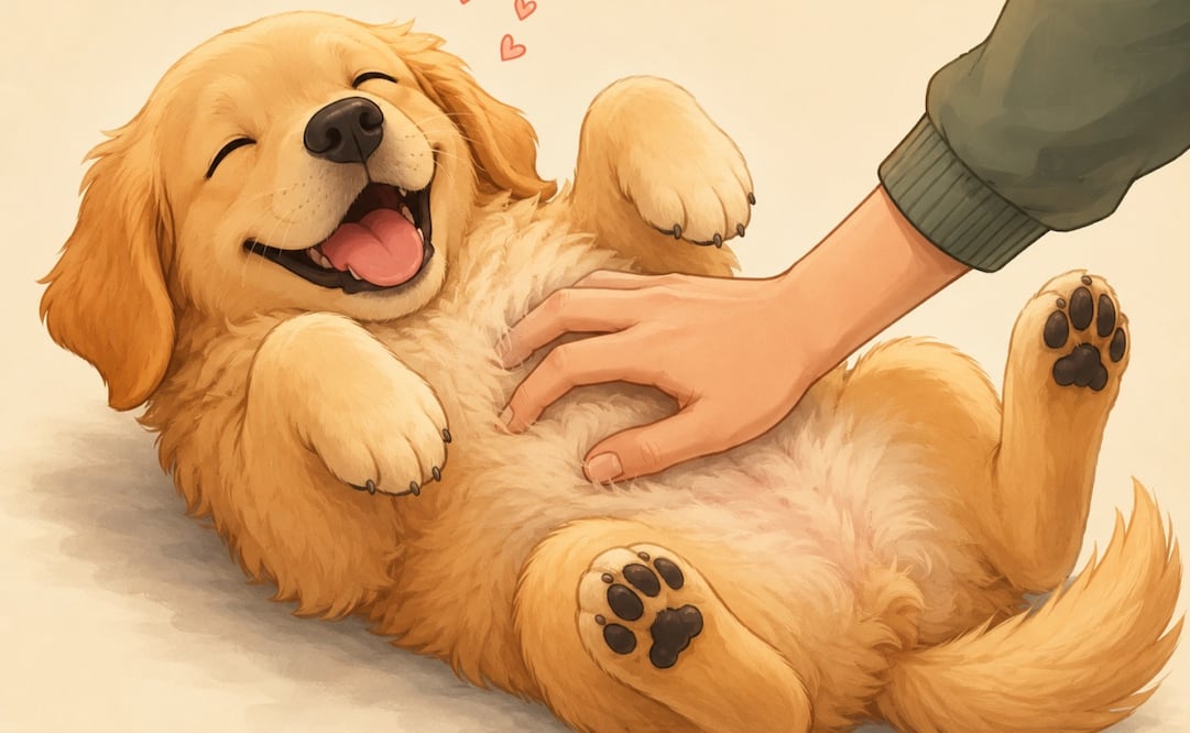 ¿Tu perro mueve sus patas al rascarle su panza? Esto es lo que significa. Foto: IA