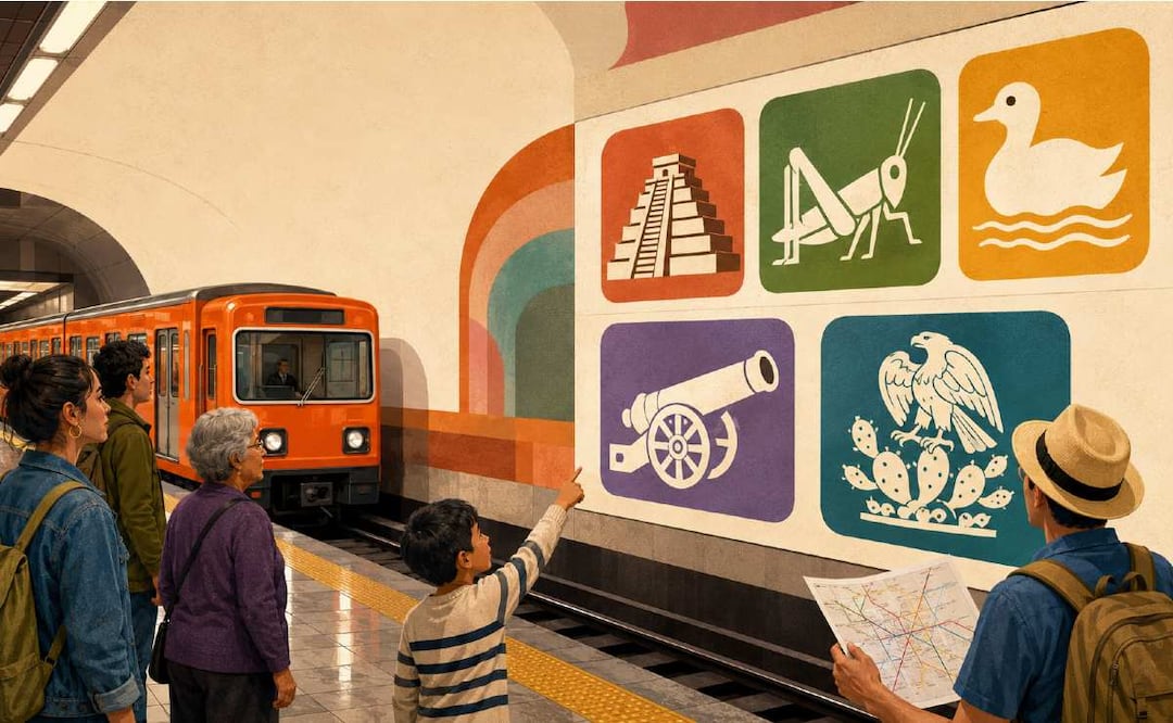 La historia detrás de la creación de los logotipos de las estaciones del Metro CDMX que millones desconocen. Foto: (IA)