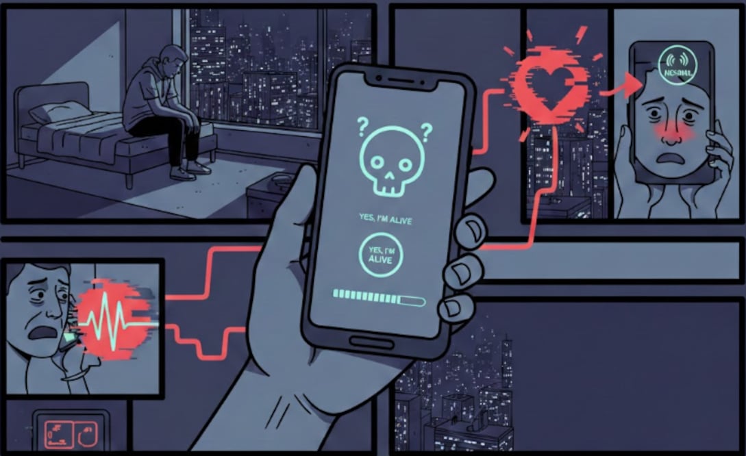 ¡INCREÍBLE! Crean app que alerta si mueres y nadie lo nota (Foto: Creada con IA)