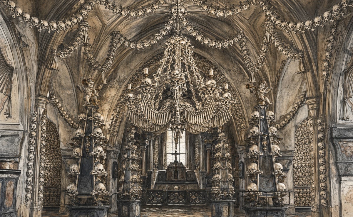 Existe una capilla decorada con huesos humanos en la República Checa, te contamos su historia