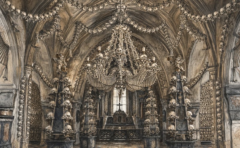Existe una capilla decorada con huesos humanos en la República Checa, te contamos su historia