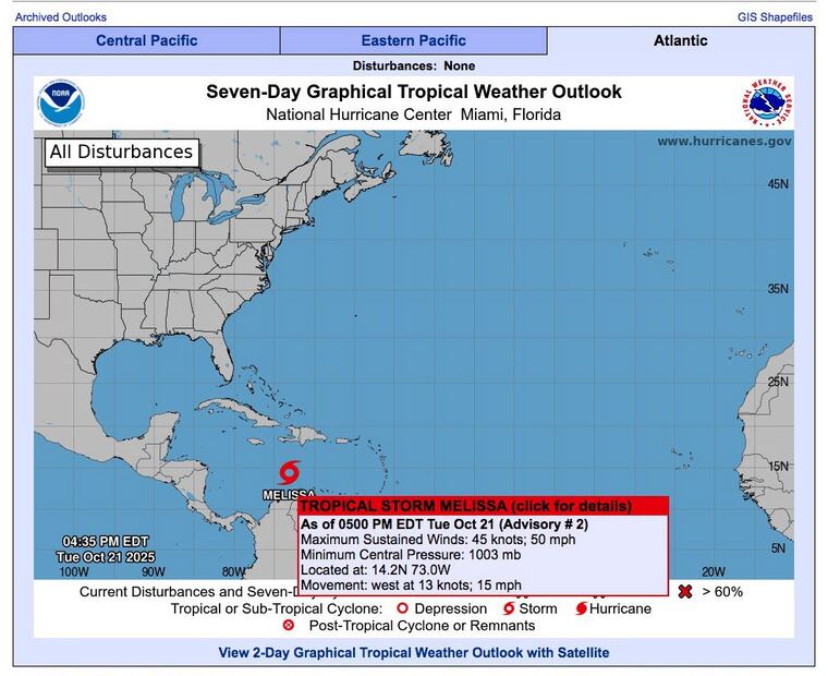 Imagen: Especiales (Tormenta tropical Melissa)