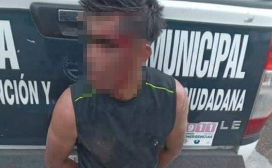 ¡Azotó la res! Cachan en la movida a un asaltante y termina ensangrentado, en Tecámac