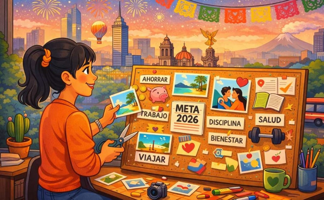 Crea tu vision board y plantea metas para el 2026, te decimos qué es y cómo hacerlo. Foto: (IA)