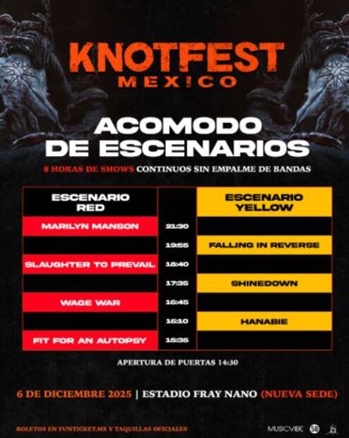 Imagen: Especiales (Acomodo de escenario KnotFest México )