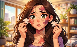 Le arman rostro de rompecabezas a una mujer, tras un accidente en auto