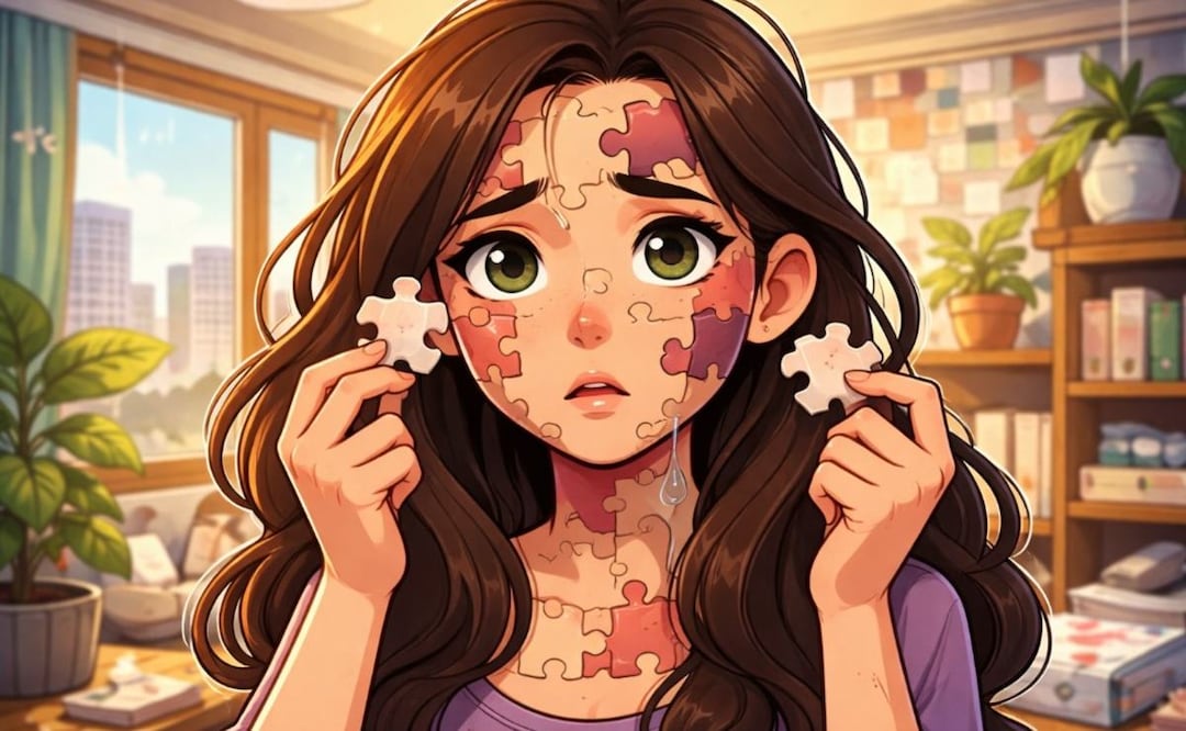 Le arman rostro de rompecabezas a una mujer, tras un accidente en auto. Foto: (Especial)