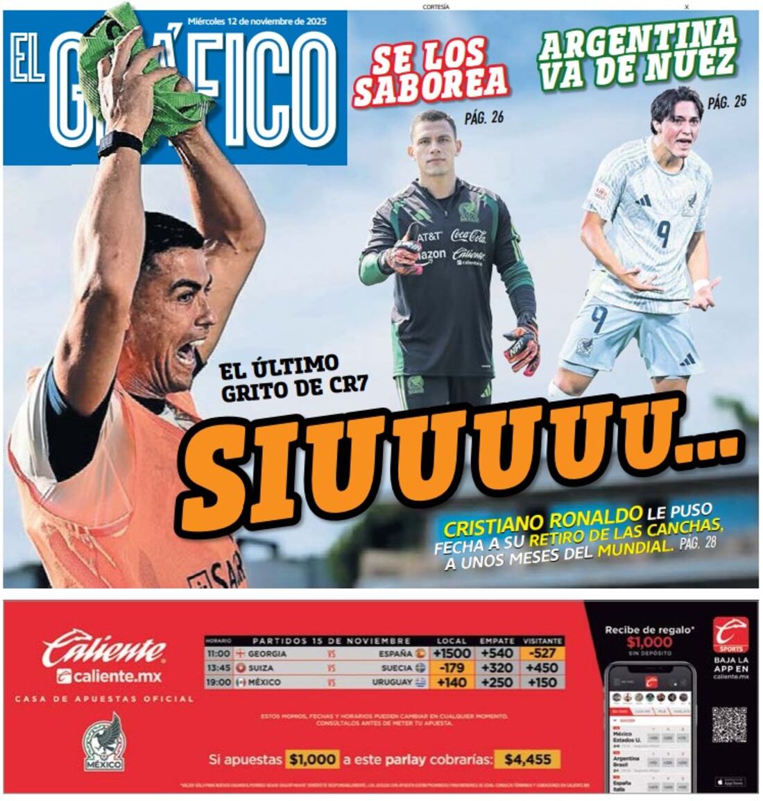 Portada El Gráfico | Miércoles 12 de Noviembre de 2025