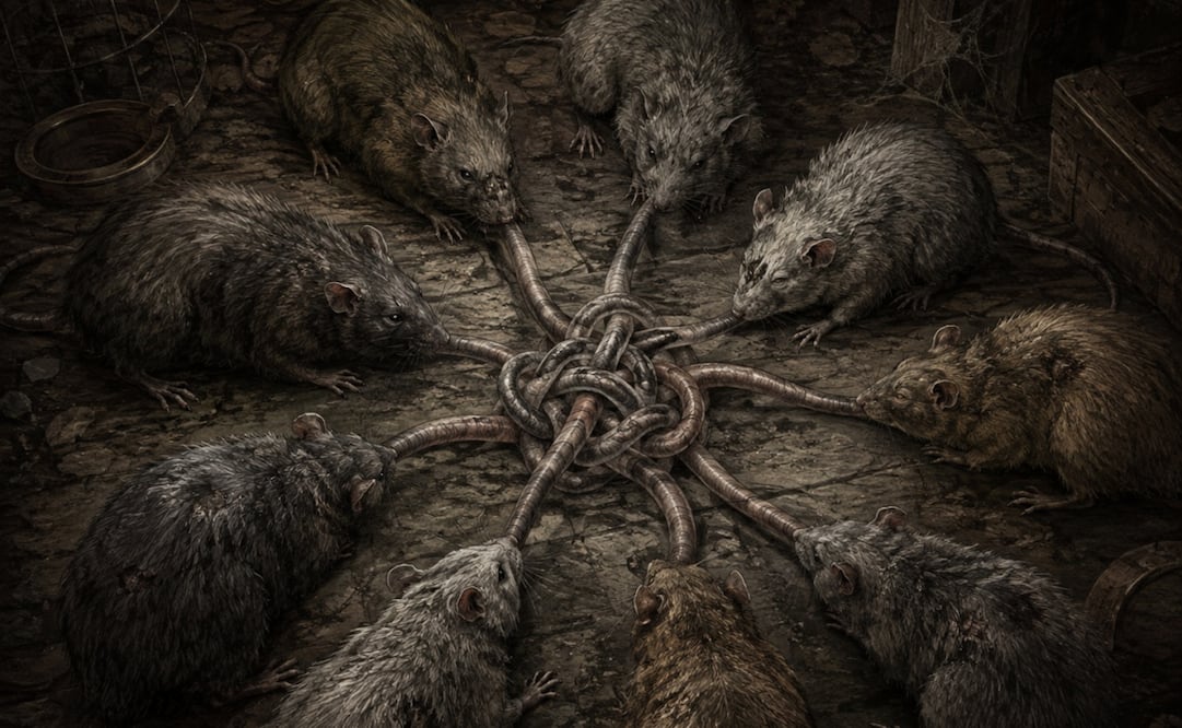Rey de las ratas. Foto: IA