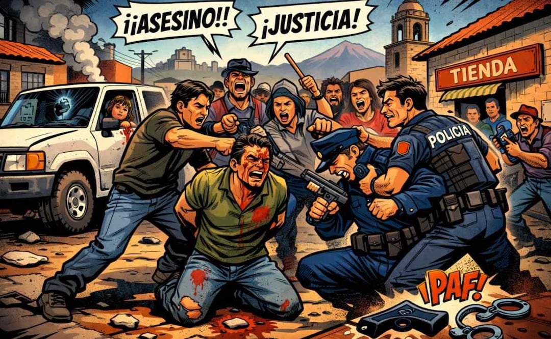 Golpean a homicida hasta matarlo en Santa Cruz Teoloyucan, acababa de asesinar a un hombre. Foto: (IA)