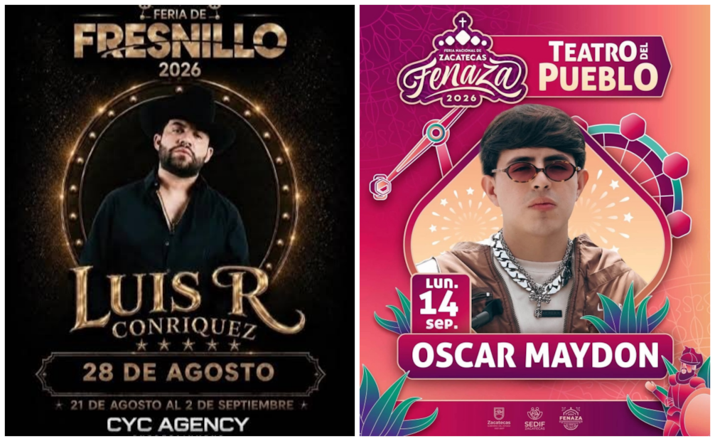 Cancelan show de Luis R. Conriquez y Óscar Maydon en Fresnillo. Fotos: Especiales