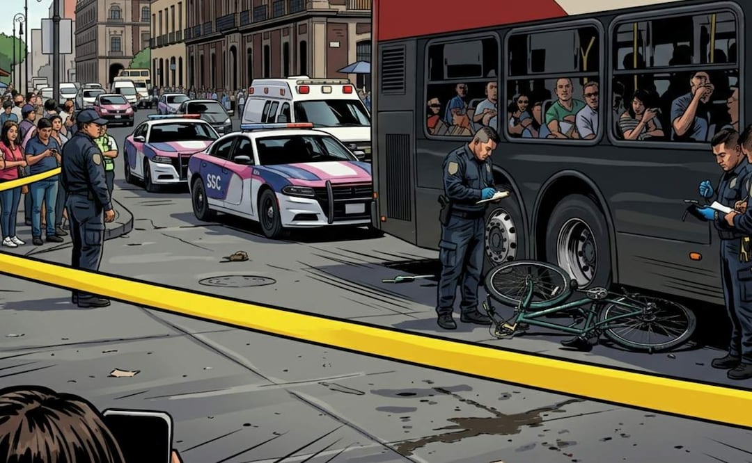 Imagen ilustrativa: IA (Tragedia en la GAM: Camión de turistas arrolla a ciclista en la colonia Gertrudis Sánchez )