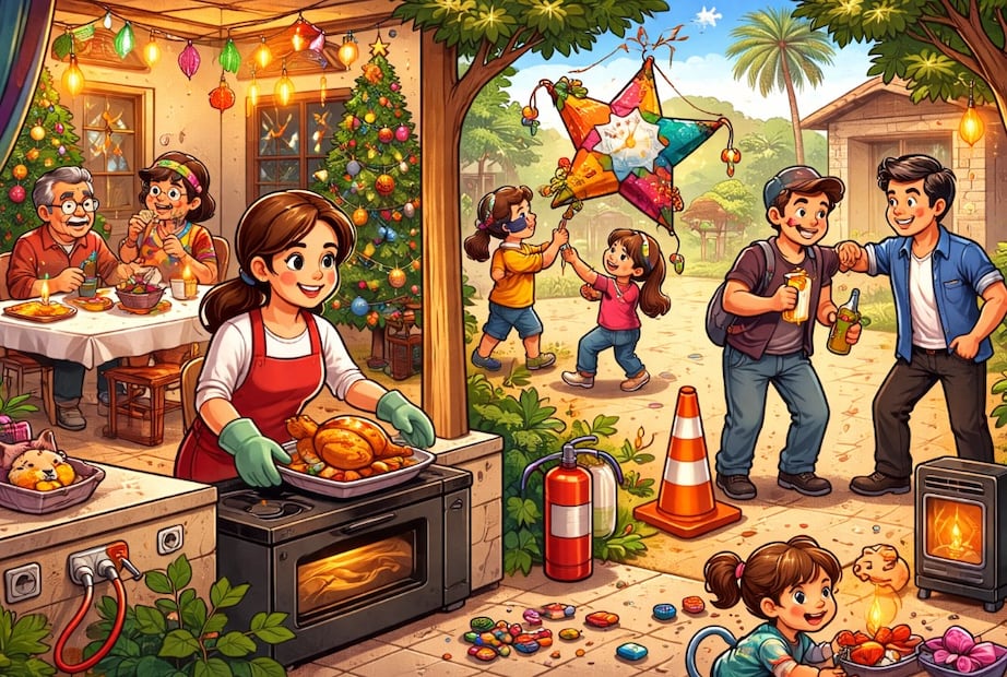 Guía de supervivencia navideña: Cómo evitar los accidentes más comunes en el hogar durante las fiestas. Foto: (IA)