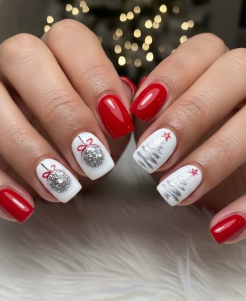 Uñas con mucho glitter (Foto: Creada con IA)