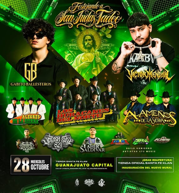 Cartel de Concierto GRATIS de Santa Fe Klan y Gabito Ballesteros (Foto: Instagram)