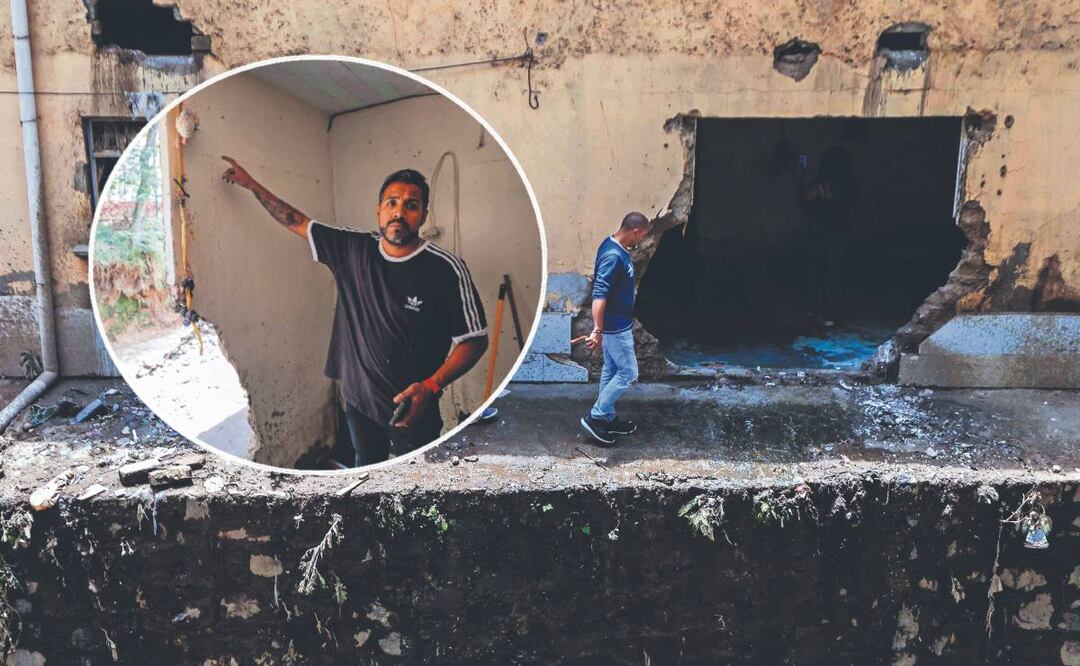 Agujero en la pared tras tormenta (Foto: El Universal)