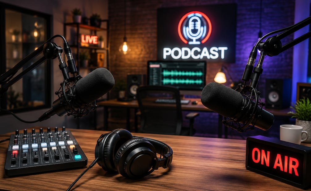 Podcast (Foto creada con IA)