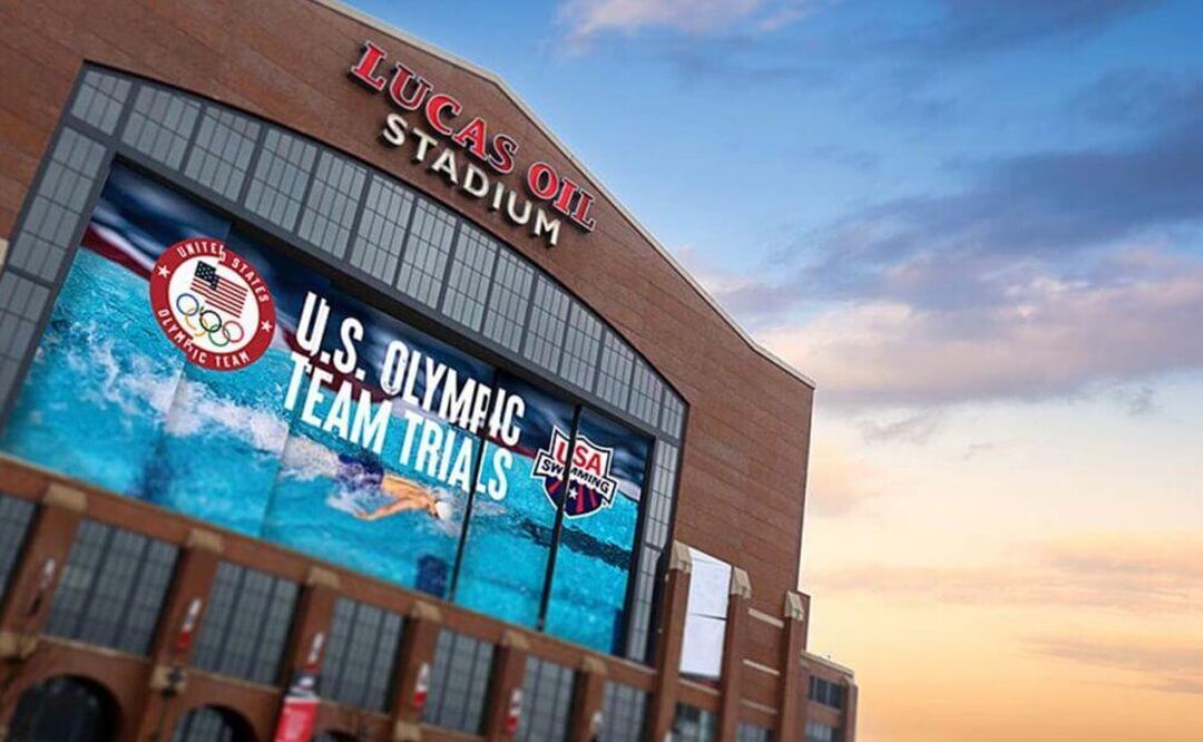 VIDEO: Así se transformó el estadio de los Potros de Indianápolis en dos albercas olímpicas
