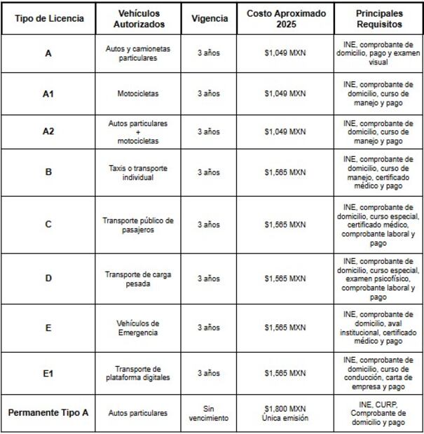 Tipos de licencias de conducir en la CDMX. Foto: (IA)