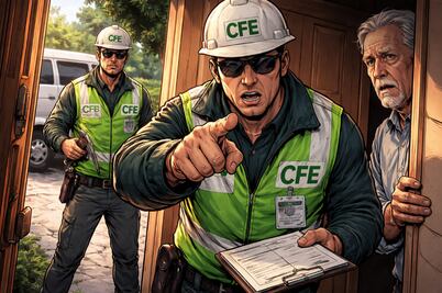 ¡No caigas! Falsos trabajadores de la CFE están extorsionando casa por casa, así operan