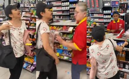 VIDEO: Doñita se detona en el Oxxo y golpea a cajera