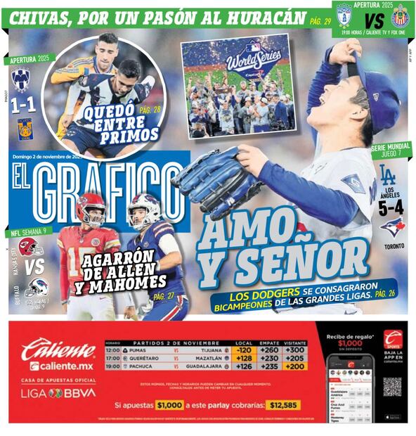 Portada El Gráfico | Domingo 2 de Noviembre de 2025