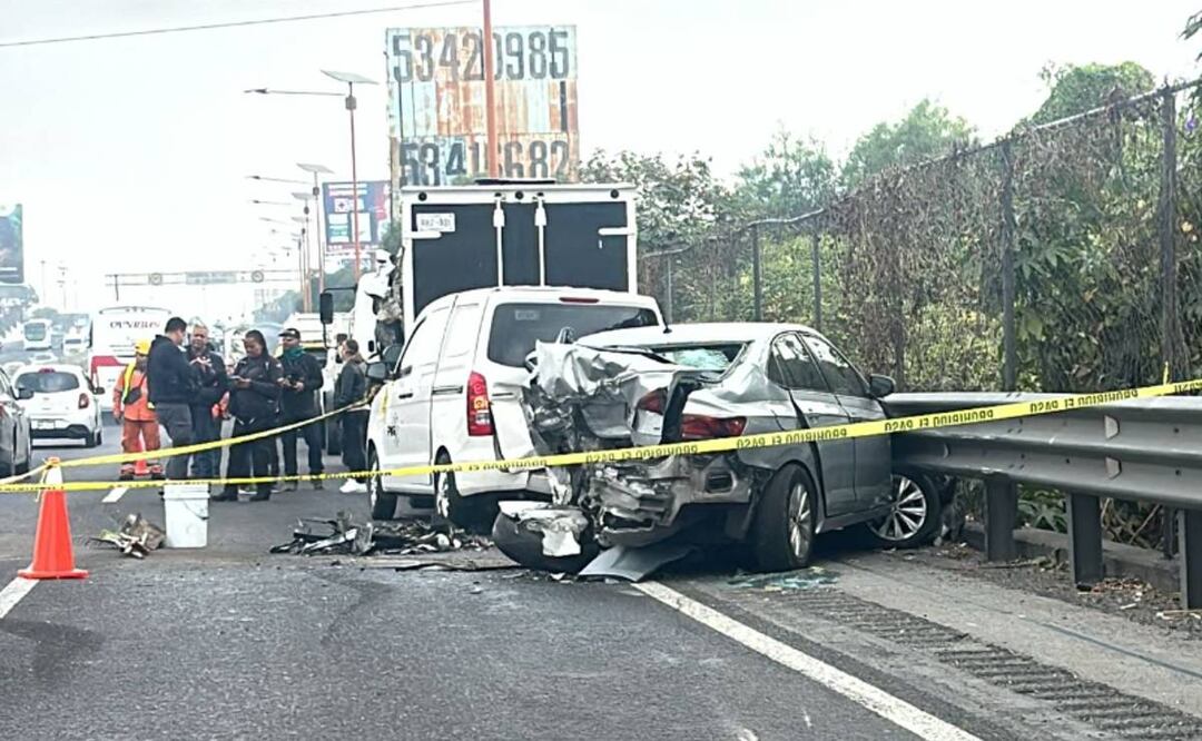 Choque múltiple en la México-Pachuca: Pierde la vida un hombre y provoca afectación vial