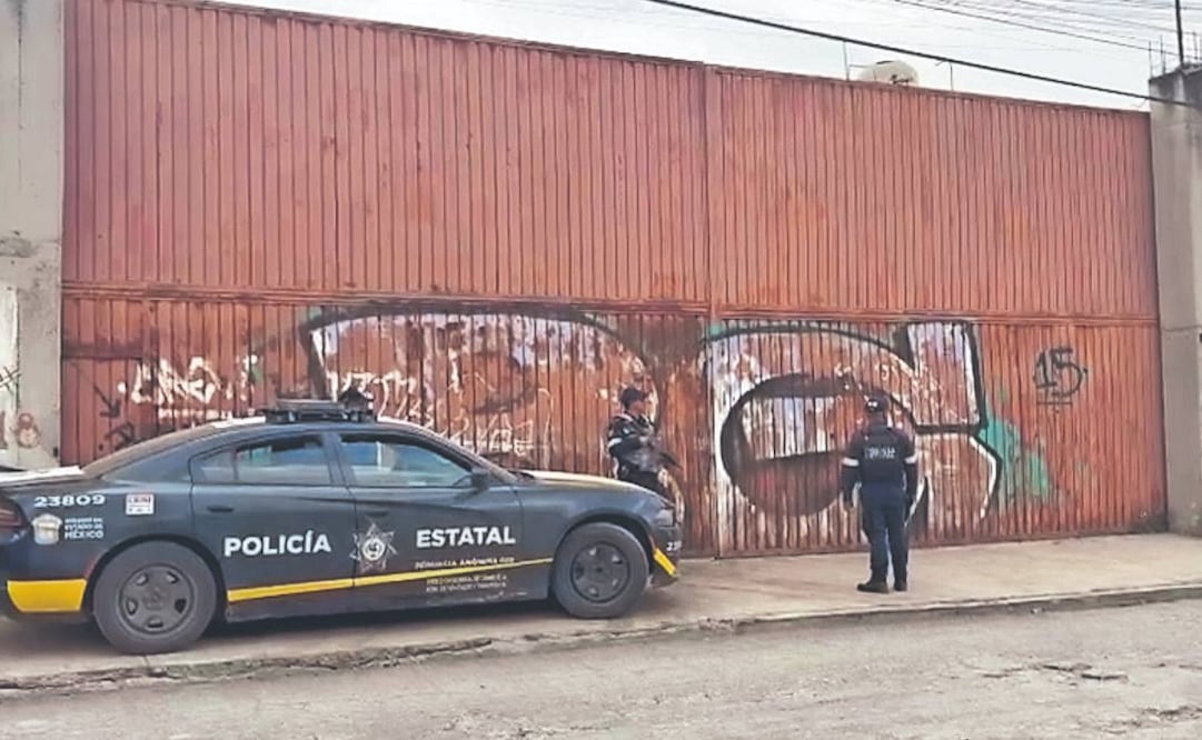 Policia Estatal resguardando el predio