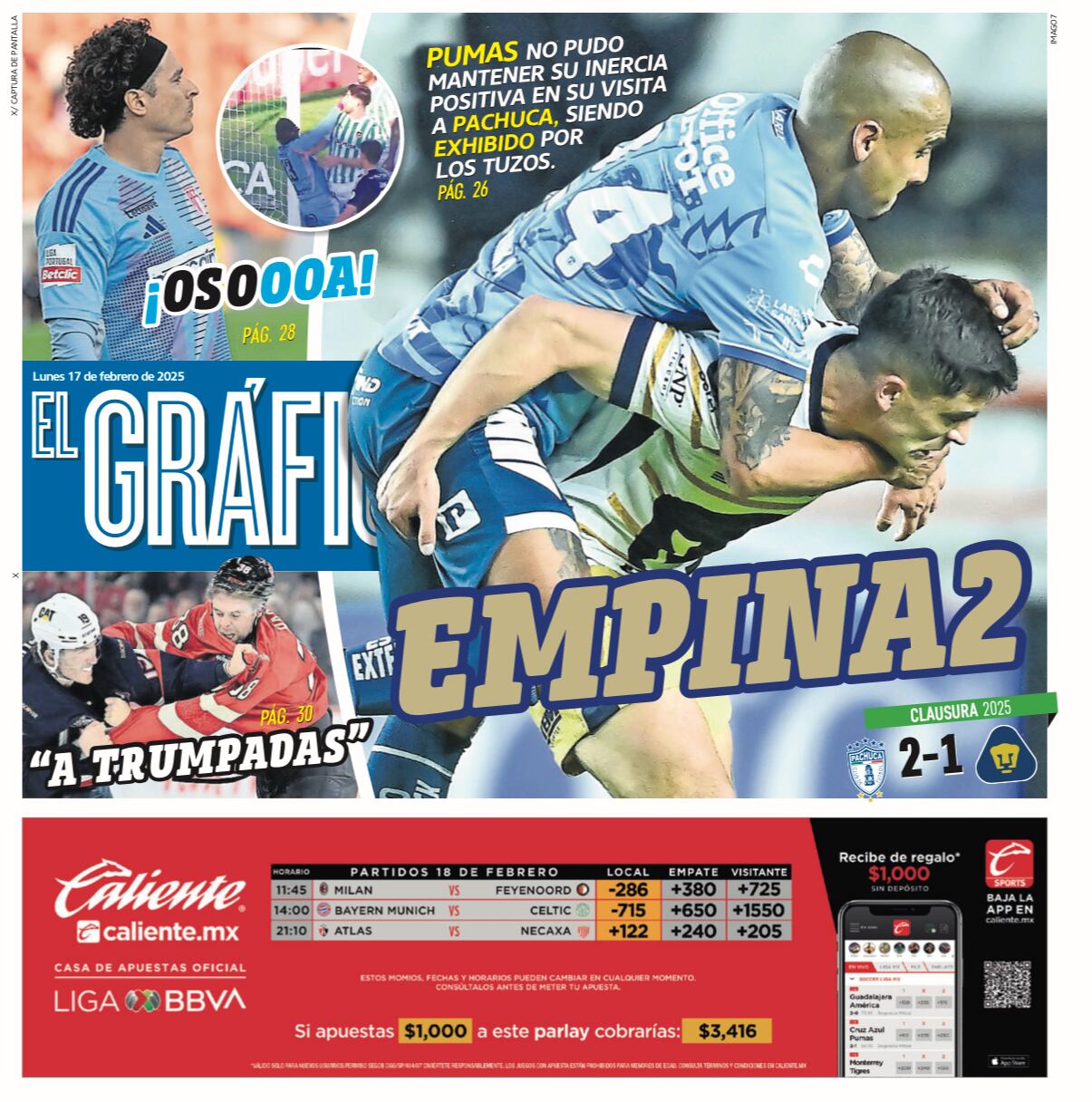 Portada El Gráfico | Lunes 17 de febrero 2025