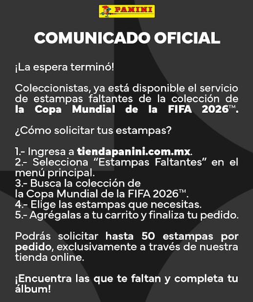 Estampas faltantes del álbum Panini del Mundial 2026. Foto: (IA)