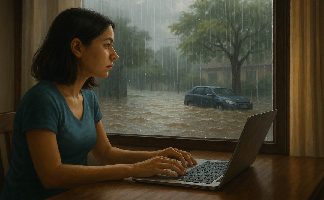 Secretaría del trabajo: ¿Puedes trabajar desde tu casa debido a las fuertes lluvias? 
Imagen Ilustrativa: IA