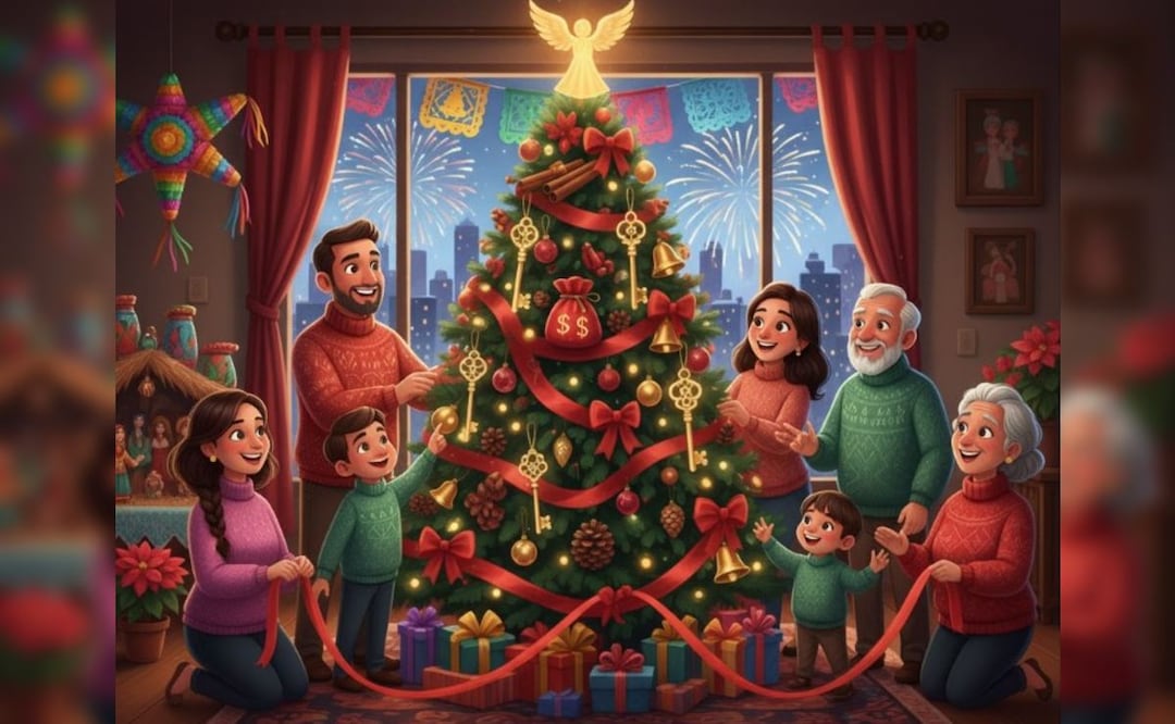 amuletos para adornar tu árbol de navidad y se te cumplan todos tus deseos. Foto: (IA)