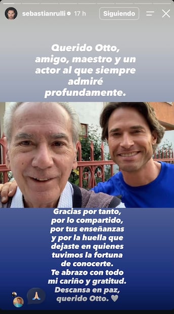 Despedida de Sebastián Rulli a Otto Sirgo (Vía: Instagram)